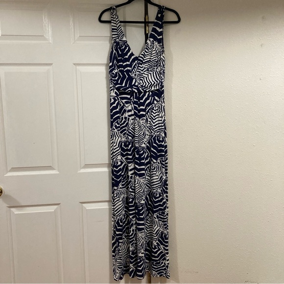 Lilly Pulitzer Dresses & Skirts - Lilly Pulitzer Sloan Oh Cabana Navy and White Zebra Print Maxi Dress Size M